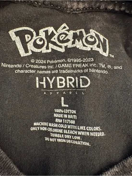 Hot Topic Pokémon Eevee Acid Wash Tee Juniors Large Contrast Stitch Cotton - Picture 4 of 4